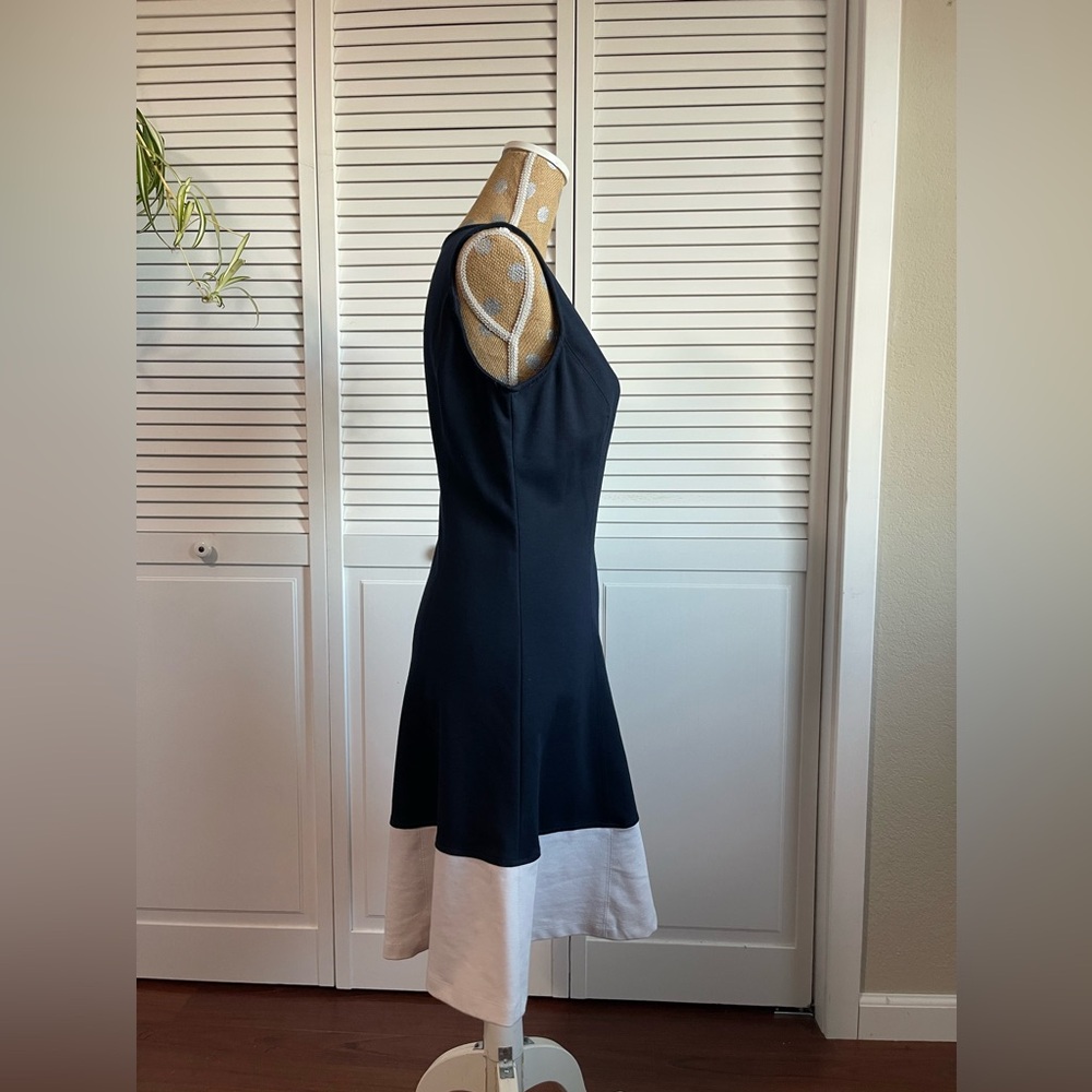 Sharagano dress dark blue and white size 10 - Picture 3 of 5